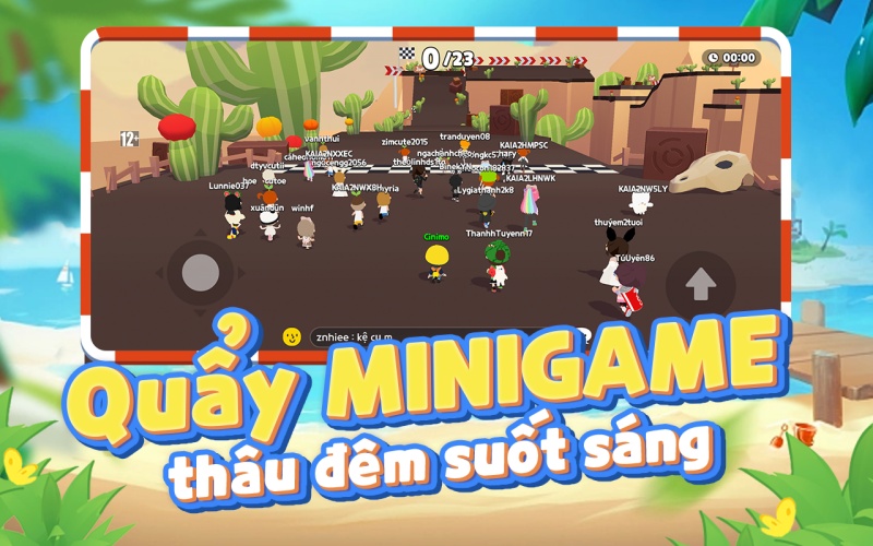 Tham gia minigame thú vị và thử thách kỹ năng