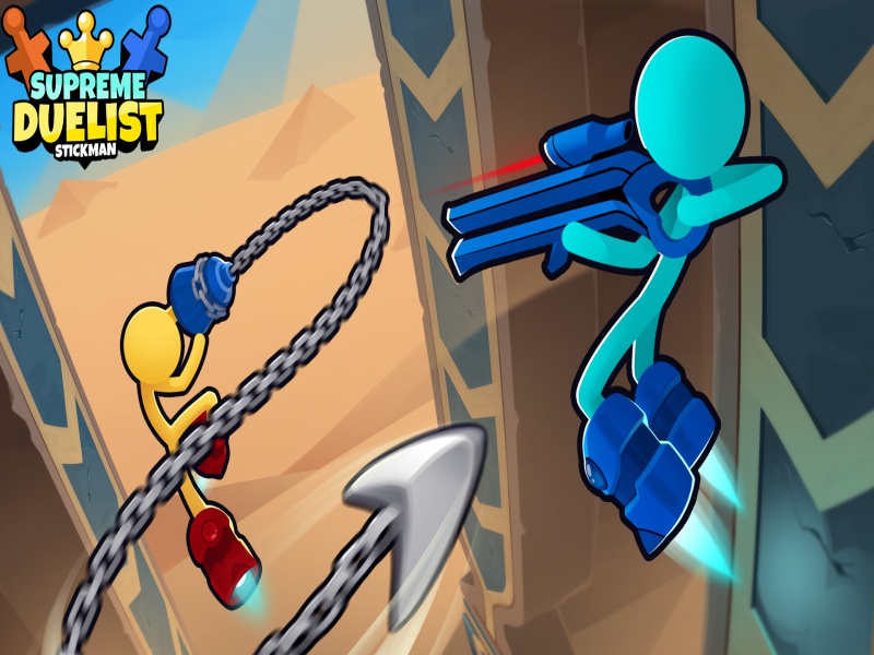 Gameplay cực lôi cuốn và dựa trên vật lý của Game Hack Supreme Duelist Stickman