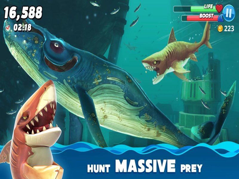 Du lịch qua các vùng biển rộng lớn trong Hungry Shark World Hack