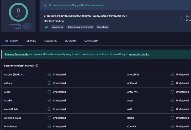 Quét virus file MOD APK