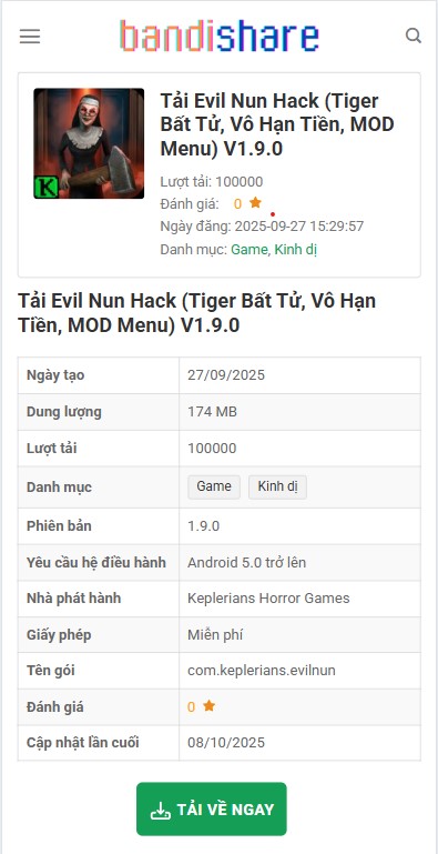 Một Số Lưu Ý Khi Tải & Cài Đặt Evil Nun Hack Tiger Bất Tử