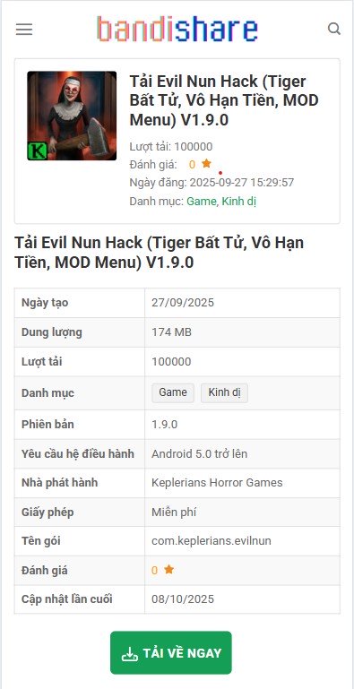 Một Số Lưu Ý Khi Tải & Cài Đặt Evil Nun Hack Tiger Bất Tử