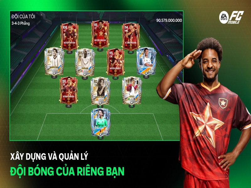 Tự do xây dựng đội hình trong mơ trong Hack Fc Mobile Vn Mod Apk