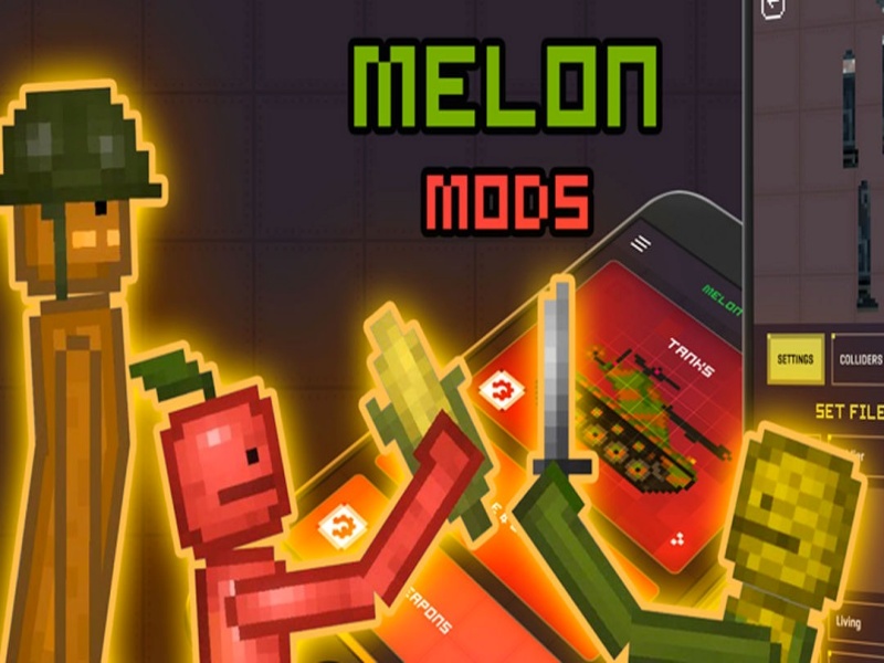 Kho vũ khí hủy diệt phong phú của game Hack Melon Sandbox