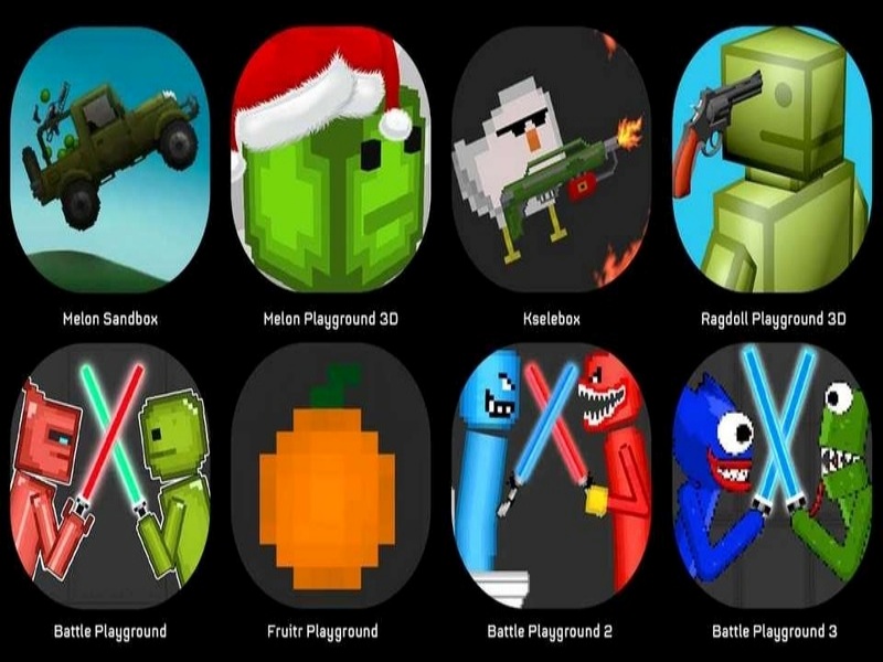 Thử thách và khám phá bản đồ trong game Hack Melon Sandbox